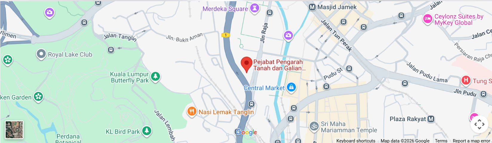 Pejabat Pengarah Tanah dan Galian Wilayah Persekutuan Map